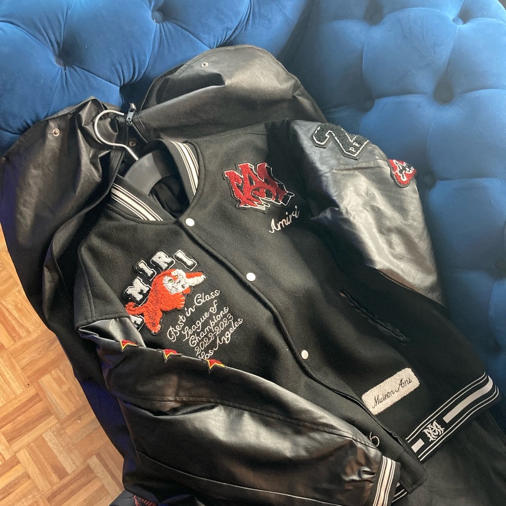 Men’s Amiri wool blend varsity bomber  jacket